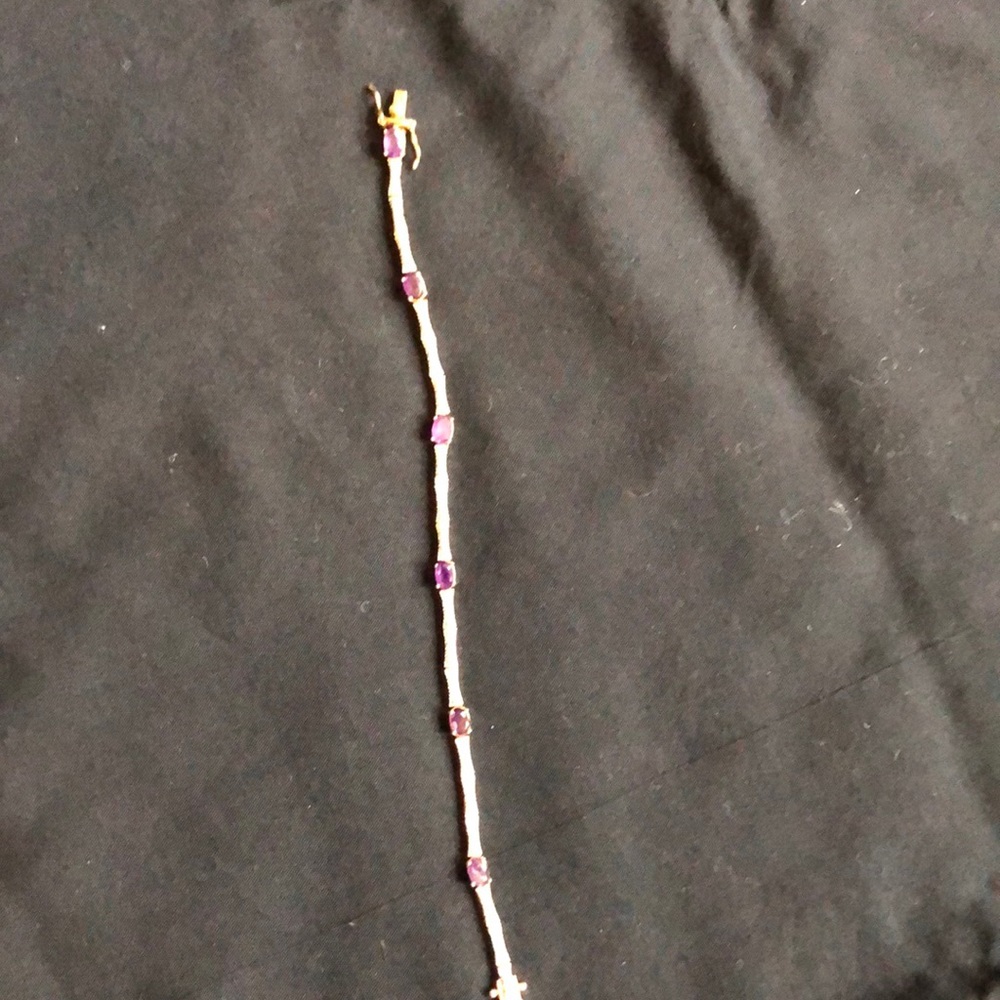 Amethyst and crystal bracelet